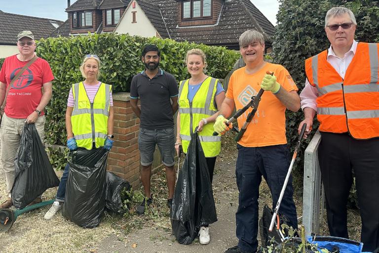 People doing a litter pick up.